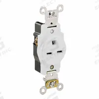 LEVITON Plugs and Receptacles: Single, 6-15, White, 250V AC, 15 A, 2 Pole / 3 Wire (MPN 5661-W)