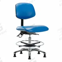 ESD Task Chair: Vinyl, Armless, Ht Range 21 1/2 in to 29 in, 18 1/2 in Seat Wd, 17 in Seat Dp, Blue (MPN BR-ESD-VMBCH-CR-T1-A0-CF-EG-ESDBLU). Key specifications — Foot Support: Yes; Back Tilt Backward: 13.5°; Back Tilt Forward: 10.5°; Base Material: Aluminum; Brand: APPROVED VENDOR; Product Type: ESD Task Chair; ESD-Safe: ESD-Safe; Seat Tilt Backward: 3°.
