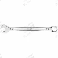 MILWAUKEE Combination Wrench: Steel, Chrome, 26 mm Head Size, 13 3/8 in Overall Lg, Std (MPN 45-96-9526). Key specifications — attr309539: 26 mm; attr309567: Yes; attr324930: MILWAUKEE.
