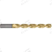 CLEVELAND Jobber Length Drill Bit: #25, 135° Split Point, TiN-Coated Cobalt, Fast Spiral (MPN C16637). Key specifications — attr1229327: 0.1495.