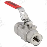 KECKLEY Manual Two-Way Ball Valve: 1/2 in, 316 Stainless Steel, Straight, FNPT x FNPT, One-Piece (MPN BVS3THFSSAGSL-050). Key specifications — Brand: KECKLEY; Handle: Locking Lever.