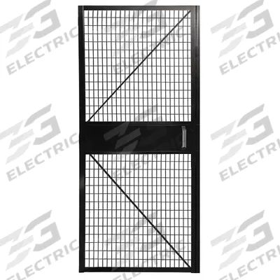 SAF-T-FENCE Welded-Wire Machine Guard Door: 82 in x 34 in, Pull, Snap Lock - High-Strength Welded-Wire Machine Guard Components