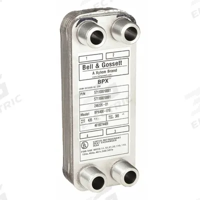 BELL & GOSSETT Heat Exchanger: 60,000 BtuH Water / 9,700 BtuH Oil, 25 gpm, 1.01 sq ft - Brazed Plate Heat Exchangers