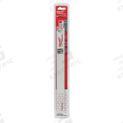 MILWAUKEE Reciprocating Saw Blade: 10 Teeth per Inch, 12 in Blade Lg, 0.02 in Blade Thick - Thick-Metal-Cutting Blades