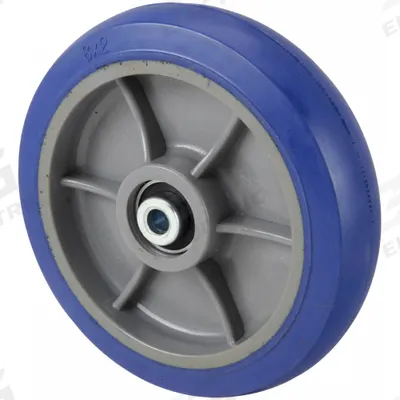 APPROVED VENDOR Caster Wheel: 8 in Wheel Dia., 2 in Wheel Wd, Rubber, 700 lb Load Rating - Nonmarking Rubber Tread on Plastic Core Wheels