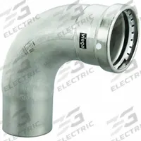 VIEGA MEGAPRESS Crimp Elbow Fitting: 3 in Pipe x 3 in Pipe Size, FTG x Press-fit, FKM (MPN 98395). Key specifications — Brand: VIEGA MEGAPRESS.