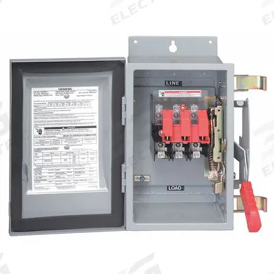 Siemens Solar Safety Disconnect Switch: Fusible, 100 A, 600V AC, Indoor - Fusible Disconnect Switches