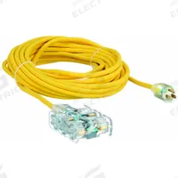 APPROVED VENDOR Extension Cord: Outdoor Use, 50 ft Lg, 6 Outlets, 5-15P, 12/3, SJTOW, Yellow, Block (MPN 4GAD7). Key specifications — Brand: APPROVED VENDOR; Temperature Rating: -58° to 194°F; NEMA Plug Configuration: 5-15P.