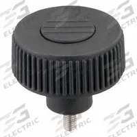 Hand Knob: Knurled, Plastic w/ SS Thread, M5 Thread, 10 mm Thread Lg, 40 mm Dia, Gray (MPN K0261.5105X10). Key specifications — Brand: KIPP; Color: Gray.