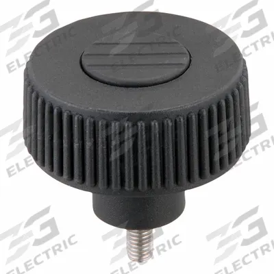 KIPP Hand Knob: Knurled, Plastic w/ SS Thread, M5 Thread, 10 mm Thread Lg, 40 mm Dia - Knurled Knobs with Threaded Stud
