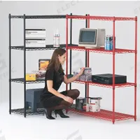 APPROVED VENDOR Wire Shelving Unit: 60 in x 24 in x 68 in, Dry/Wet, Split Sleeve, 4 Shelves, Black (MPN CC2460BL-SR). Key specifications — Color: Black; Finish: Epoxy Coated; Recommended Environment: Dry; Number Of Shelves: 4; Caster Wheel/Configuration: (2) Rigid; Material: Steel; Caster Wheel/Tread Material: Rubber; Brand: APPROVED VENDOR.