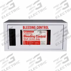 FIRST AID ONLY Bleed Control Kits: Metal Cabinet, 6 People Served, 42 Components (MPN 91535). Key specifications — Brand: FIRST AID ONLY; Wound Dressings Included: (6) Windlass Tourniquets; Housing Material: Metal.
