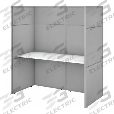 BUSH BUSINESS FURNITURE Modular Cubicle Workstation: 66 in Overall Ht, 61 in Overall Wd - Office Cubicles with Privacy Panels