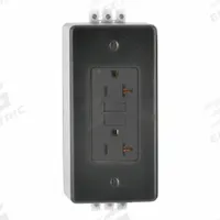 LEVITON Duplex Receptacle Outlet: Hospital Grade, Duplex, 5-20R, Black, GFCI, 125V AC, 20 A (MPN GFNT2-DIN)
