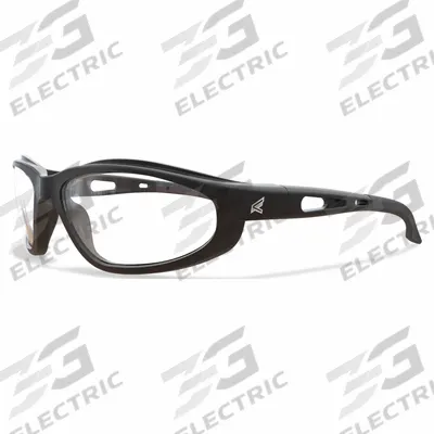 EDGE EYEWEAR Safety Glasses: Clear Lens, Full-Frame, Metal Detectable, Black Frame - Padded Comfort-Fit Safety Glasses