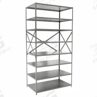 HALLOWELL Metal Shelving: Standalone, Medium-Duty, 48 in x 24 in, 84 in Overall Ht, 8 Shelves (MPN F5713-24HG). Key specifications — Frame Material: Steel; Shelving Material: Steel; Assembled: Unassembled; Color: Gray; Brand: HALLOWELL.