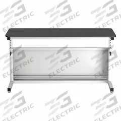 VERSADESK Standing Desk: Black, Wood, 60 in Overall Wd, 24 in Overall Dp, 36 in Max Desktop Ht (MPN CTL6024-WB). Key specifications — Frame Color: White; Frame Material: Steel; Brand: VERSADESK; Desktop Color: Black; Desktop Material: Wood.