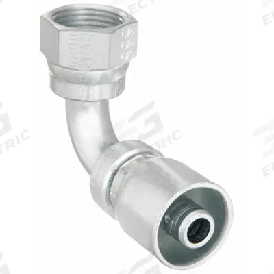 AEROQUIP Hydraulic Crimp Fitting: Steel x Steel, 90° Elbow, -8 For Hose Dash Size - Aeroquip Crimp Hydraulic Hose Fittings with ORS Connection