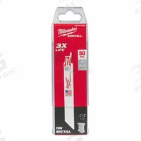 MILWAUKEE Reciprocating Saw Blade: 24 Teeth per Inch, 6 in Blade Lg, 0.04 in Blade Thick, 50 PK (MPN 48-01-6186). Key specifications — attr1109198: 24; attr1109200: Flexible for Curved Cuts; attr1109201: Straight; attr1109209: MILWAUKEE.