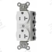 HUBBELL Receptacle: Duplex, 5-20, White, 125V AC, 20 A, 2 Pole / 3 Wire (MPN SNAP5362WTRA)
