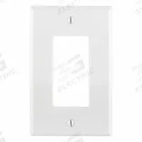 LEVITON Wall Plate: Decorator-Rocker, 1 Gang, White, Midsize Size (MPN PJ26-W). Key specifications — Brand: LEVITON; Material: Nylon.