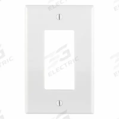 LEVITON Wall Plate: Decorator-Rocker, 1 Gang, White - General Purpose Wall Plates