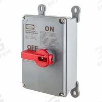 HUBBELL Disconnect Switch: Non-Fusible, 30 A, Three Phase, 600V AC, Galvanized Steel (MPN HBLDS30NK). Key specifications — Environment: Indoor/Outdoor; Phase: Three; Handle Color: Red; Housing Material: Galvanized Steel; Standards: UL94-5VA; Brand: HUBBELL; For Environment: Indoor & Outdoor Rated.