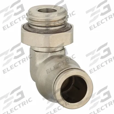 LEGRIS Push-Fit Elbow Fitting: 8 mm OD x 1/4 in Pipe Size, Push-to-Connect x MBSPP - Nickel-Plated Brass Tube Fittings