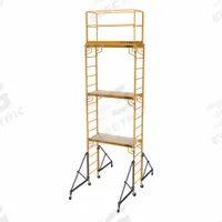 METALTECH Scaffold Tower: Steel, 2.3 ft to 18 ft, 75 in x 29 in, 730 lb Load Capacity (MPN I-T3CISC). Key specifications — Brand: METALTECH; Height Adjustability: Adjustable Height; Included Components: (6) Trusses.