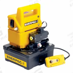 ENERPAC Electric Pump: 10,000 psi Max. Op Pressure, 20 cu in/min Max. Flow Rate, 1/2 hp Max. HP (MPN PUD1101E). Key specifications — attr941810: PUD1101E; attr941817: 2-Way; attr941814: Retract.