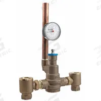 POWERS Thermostatic Mixing Valve: 3/4 in Inlet Connection Size, 1 in Outlet Connection Size (MPN LFSH1432 W/TP GAUGE). Key specifications — Brand: POWERS.