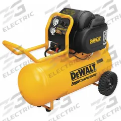 DEWALT Portable Air Compressor: Oil Free, 15 gal, Horizontal, 1.6 hp, 5 cfm @ 90 psi, 120V AC, 15 A (MPN D55167). Key specifications — attr48686: Oil Free; attr48685: 120V AC; attr48678: 15 A; attr48671: DEWALT; attr124308: Standard (75 dBA or more).