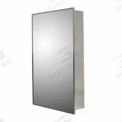 KETCHAM Mirrored Medicine Cabinet: Rectangular, Glass, 30 in Overall Ht, 18 in Overall Wd, Wall (MPN 181SS-SM). Key specifications — Brand: KETCHAM; Frame Material: Stainless Steel; Frame Finish: Bright Annealed; Frame Color: Silver; Lighted: No.