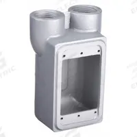 APPLETON ELECTRIC Electrical Box: Iron, Rectangular, 1 Gangs, 1 in Hub Size, 25 cu in Capacity, Gray (MPN FDS-1-100). Key specifications — Color: Gray; Brand: APPLETON ELECTRIC.