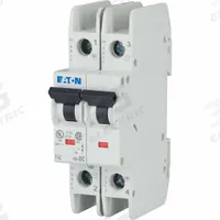 EATON IEC Miniature Circuit Breaker: 40 A Amps, 125V DC, 10 kA at 277/480V AC, Screw, DC Only (MPN FAZ-C40/2-NA-DC). Key specifications — DC Voltage Rating: 125V DC; Brand: EATON; Max. AIR Rating: 10 kA at 277/480V AC; Terminal Connection: Screw.