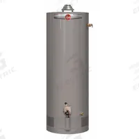RHEEM Residential Gas Water Heater: Natural Gas, Low NOx, 50 gal, 38,000 BTU, 61.25 in Ht (MPN PROG50-38N RH60). Key specifications — Display Sell UOM: EA; Market: Residential; Standards: AHRI Certified; Sub-brand: gas water heater; Brand: RHEEM; Low NOx: Yes; Water Connection Location: Center; Fuel Type: Natural Gas.