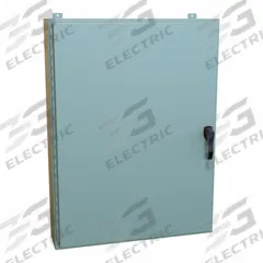 HAMMOND Enclosure: Steel, 48 in x 36 in x 8 in, NEMA 12/13/3R/4, Solid Cover, Hinged (MPN HW48368GYHK). Key specifications — Closure Method: Handle; Brand: HAMMOND; Knockouts: Not Included.
