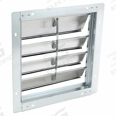 Dayton 17"H-W 6"L Aluminum Backdraft Damper: For 12 in Fan, Single Panel, 17 in H - Wall-Mount Backdraft Dampers