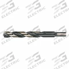 CLE-LINE Reduced Shank Drill Bit: 31/64", 135° Split Point, Black & Gold HSS, 3-Flats Shank (MPN C23864). Key specifications — attr1233794: 0.4844.