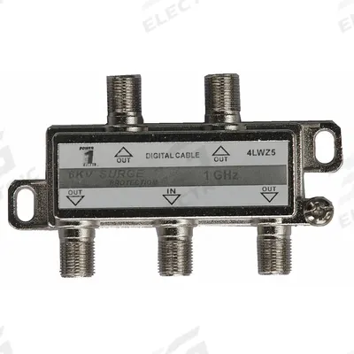 POWER FIRST Cable Splitter: (1) F-Type Female x (4) F-Type Female Splitter, Max. 1,000 MHz - Coaxial Splitters & Adapters for Data, Audio & Video