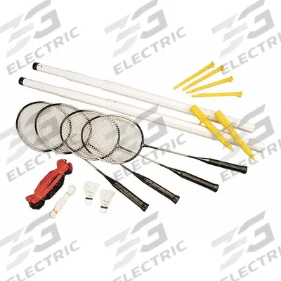 CHAMPION SPORTS Badminton Set: 4 Rackets, 2 Shuttlecocks, 26 in Racket Lg, 20 ft Net System Wd (MPN DBSET) - Badminton Sets