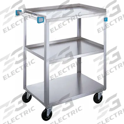 LAKESIDE Utility Cart: Open, 500 lb Max Load Capacity, 3 Shelves - Open Stainless Steel Carts