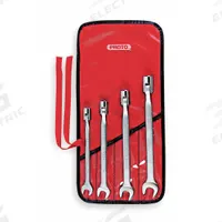 PROTO Combination Wrench Set: Alloy Steel, Satin, 4 Tools, 7/16 in to 5/8 in Range of Head Sizes (MPN J1270B). Key specifications — attr309520: Satin; attr309519: Alloy Steel; attr324929: PROTO; attr309512: Canvas Pouch; attr309522: No; attr309533: Yes.
