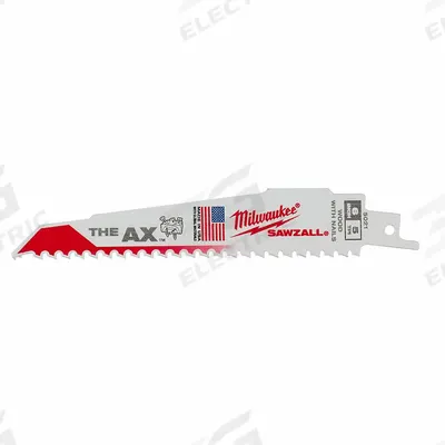 MILWAUKEE Reciprocating Saw Blade: 5 Teeth per Inch, 6 in Blade Lg, 0.06 in Blade Thick - Nail-Embedded-Wood-Cutting Blades