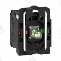 SCHNEIDER ELECTRIC Lamp Module and Contact Block: 22 mm Panel Mounting Size, 1NO/1NC, White, LED (MPN ZB5AW0B15). Key specifications — Brand: SCHNEIDER; Compatible with Series: XB5; Includes Bulb: Bulb Included; Lamp Module Voltage: 24V AC/DC.