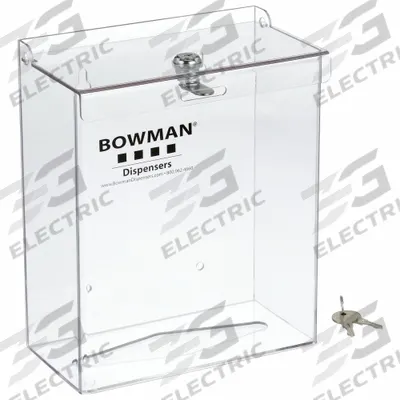 BOWMAN DISPENSERS Respiratory Equipment Dispenser: PETG Plastic, Transparent - Disposable Mask Dispensers