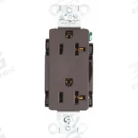 BRYANT Receptacle: Decorator Duplex, 5-20, Brown, 125V AC, 20 A, 2 Pole / 3 Wire (MPN DRS20)