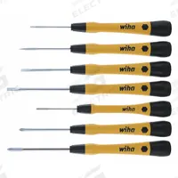 WIHA ESD Safe Screwdriver Set: 1-10 Pieces, 7 Pieces, Phillips/Slotted Tip, Ergonomic Grip (MPN 27392). Key specifications — attr1205274: WIHA; attr1205269: #1.