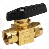 CHIEF VALVE BALL 3/8 NPTF PANEL MOUNT 1000 PSI: 3/8 in, Brass, Straight, FNPT x FNPT, Three-Piece (MPN 452254). Key specifications — Brand: CHIEF; Handle: Lever.