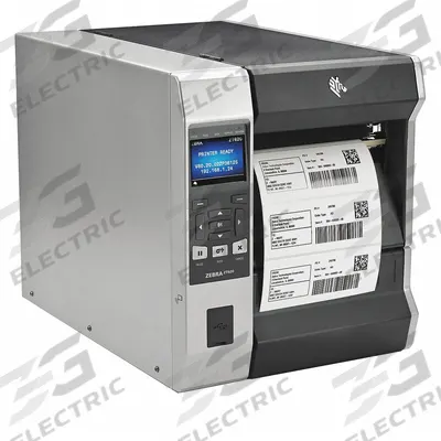 ZEBRA Industrial Printer: ZT600, 6.6 in Max. Print Wd, 12 in/sec, Tear Off Dispensing - Up to 5,000 Labels per Day